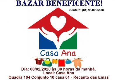 Bazar Beneficente Casa Ana no Recanto das Emas em Brasília