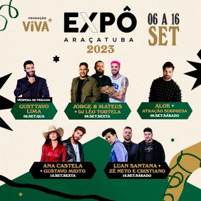 Shows da 62ª edição da Expô Araçatuba