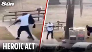 Incredible moment hero bystander tackles Bondi Beach gunman & turns gun on him after mass shooting